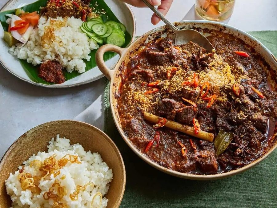 Beef rendang cooked by private chef Muna in Canggu